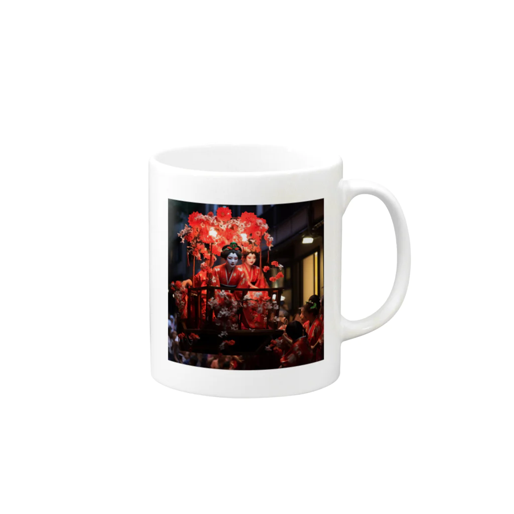 AQUAMETAVERSEの日本三大祭り　祇園祭　akari 2204 Mug :right side of the handle