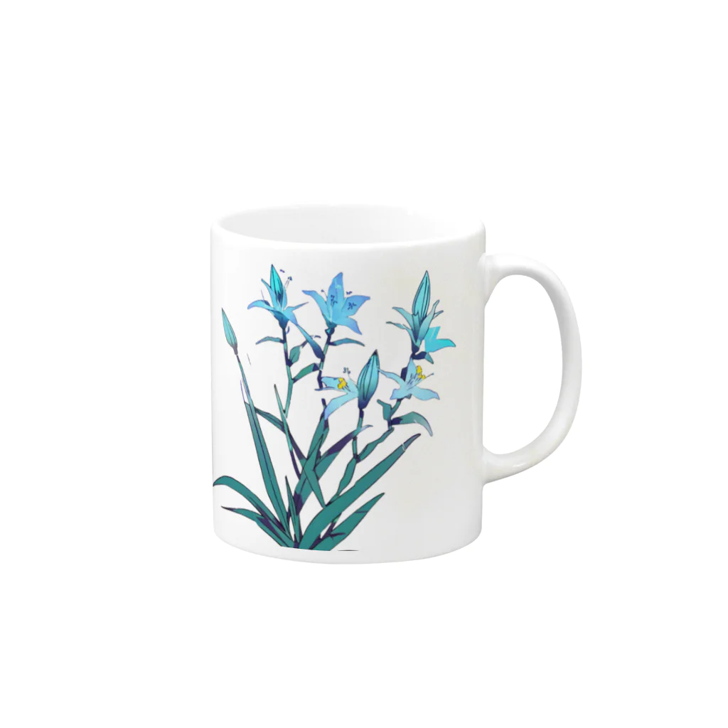 RetrowaveFlowerのRetrowaveFlower-イキシア- Mug :right side of the handle