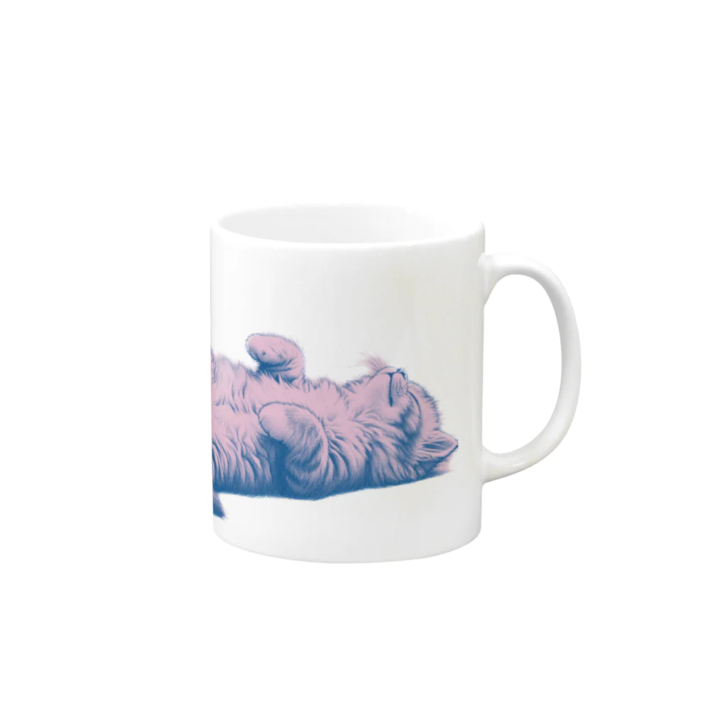 sansamのねこごろり Mug :right side of the handle