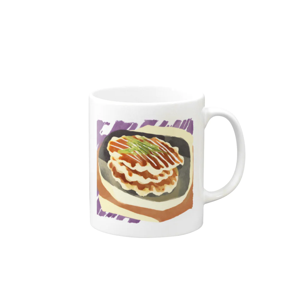 K-SHIKI_JapanesethingsのOKONOMIYAKI Mug :right side of the handle