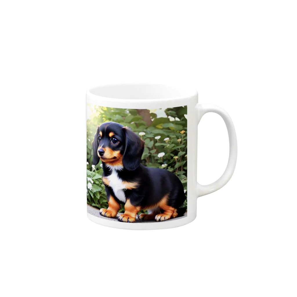 IROTOPIA🐾のダックスフントのリアムくん Mug :right side of the handle