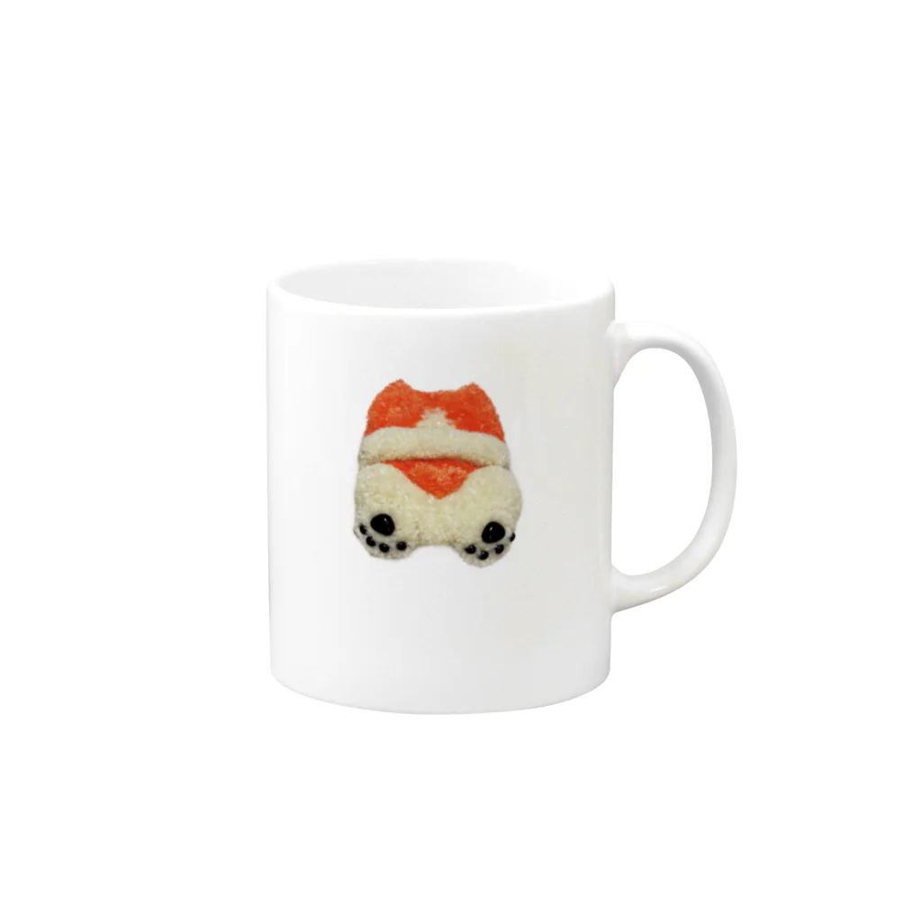 DOGDI_SUITAのふわふわコーギー（レッド） Mug :right side of the handle