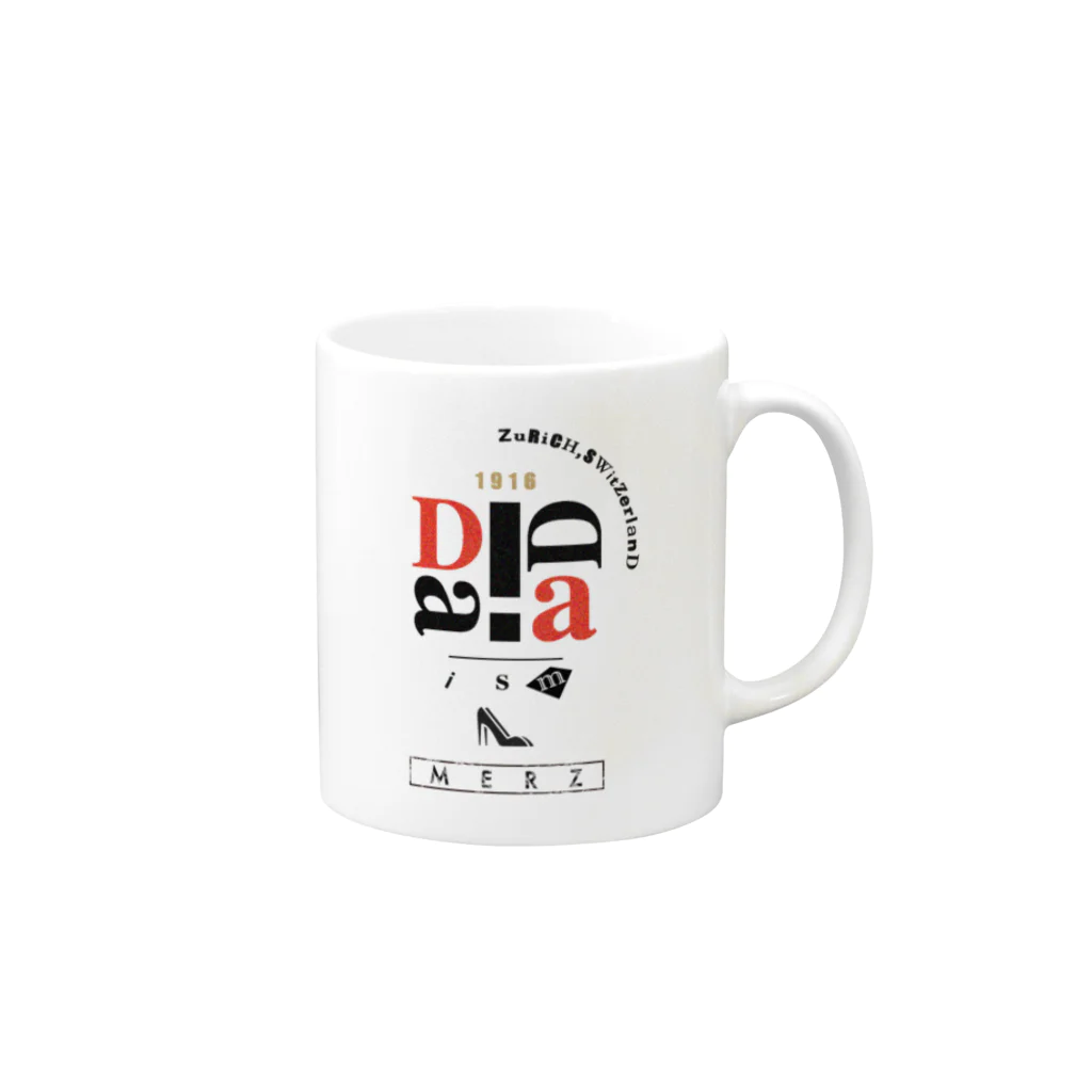 No.30_DesignWorks typographyのDadaism art Typography Design Mug :right side of the handle