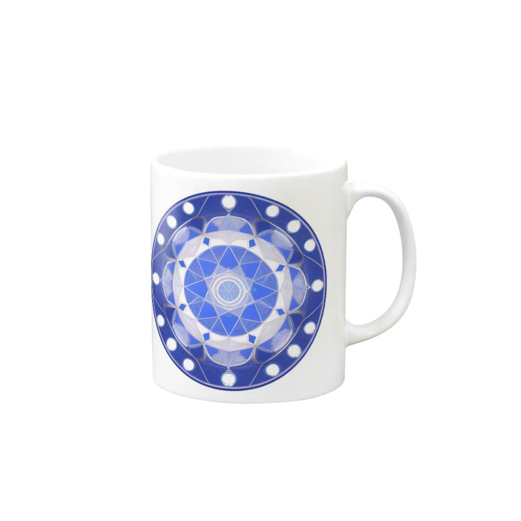 幻想の館の不思議模様・幾何学 Mug :right side of the handle