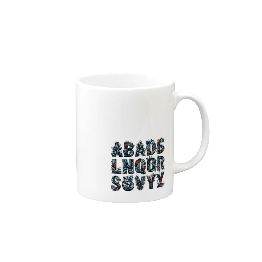 ajones-usaのアルファベットデザイン Mug :right side of the handle