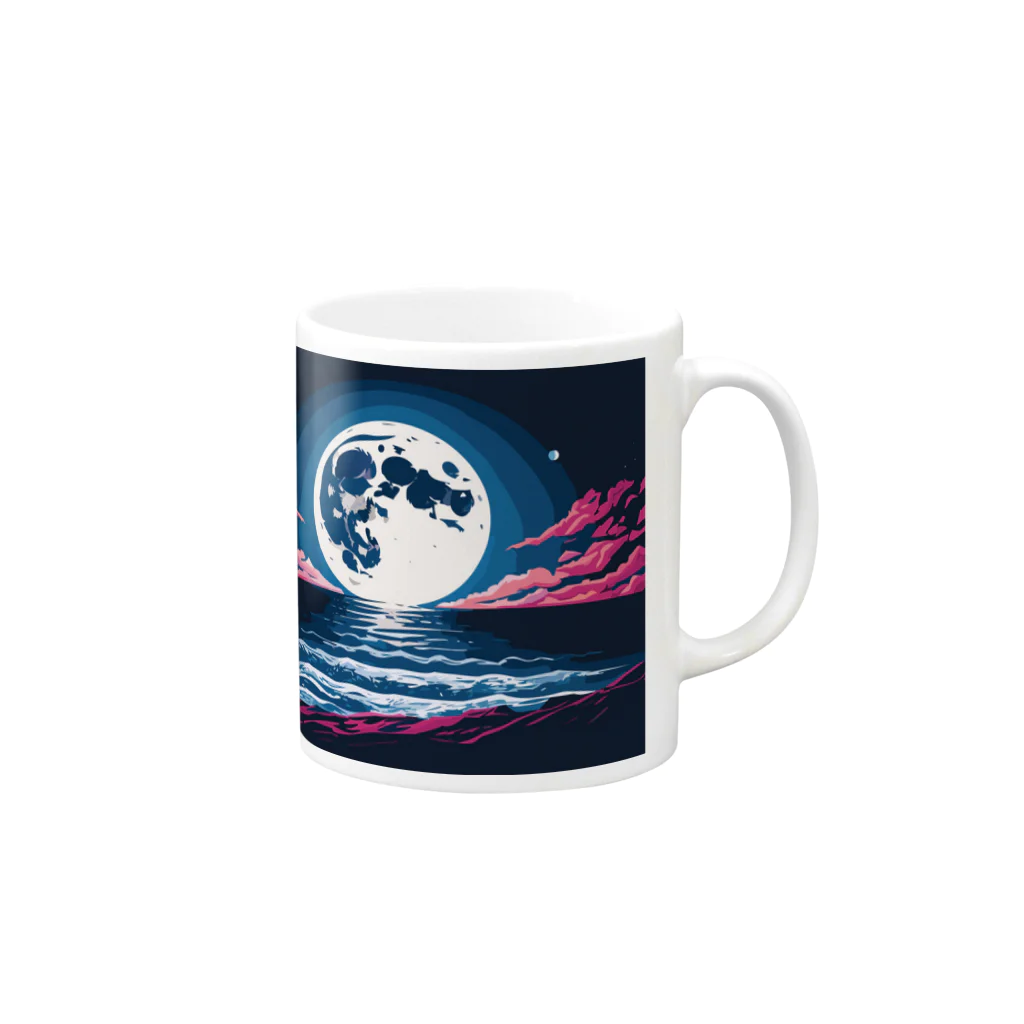 AI-factoryの海に浮かぶ惑星 Mug :right side of the handle