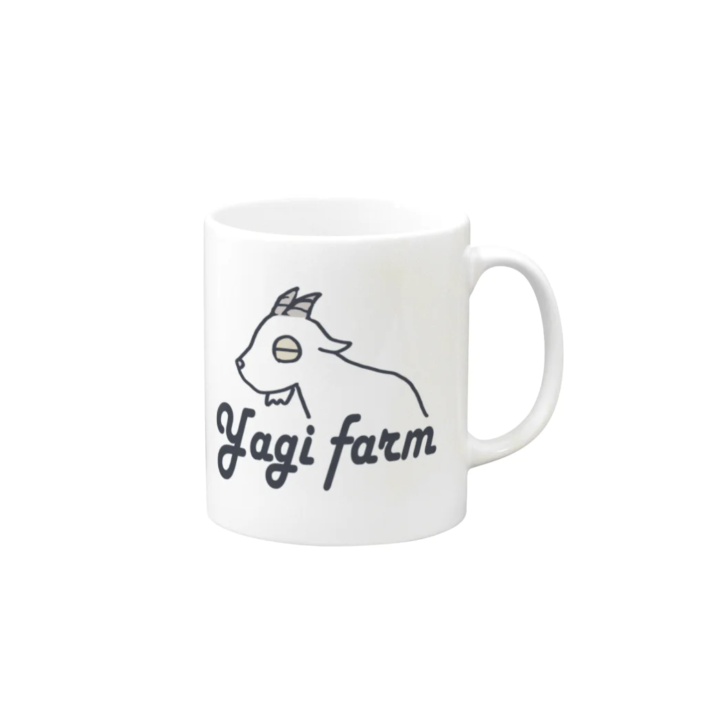 八木観光農園グッズストア🐐のやぎ家のやぎさん Mug :right side of the handle