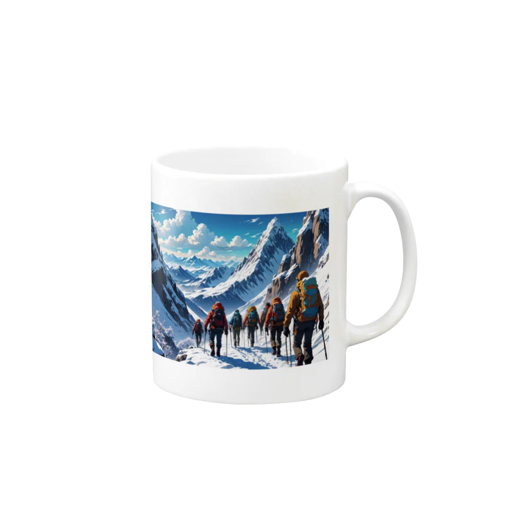 NoveltyNookOnlineの冬の登山隊 Mug :right side of the handle