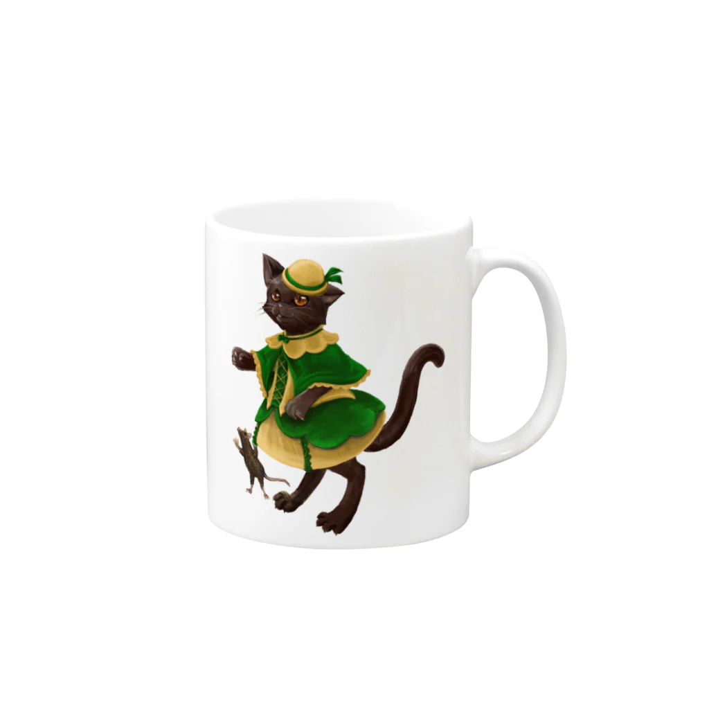 Eccentric Aliceのねことねずみ（春）透過 Mug :right side of the handle