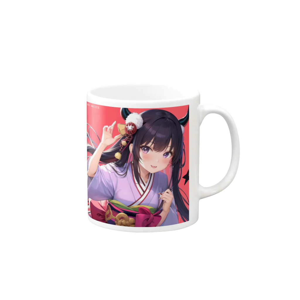 癒しのあるオリジナルグッズ販売所の美少女二次元イラストグッズ Mug :right side of the handle