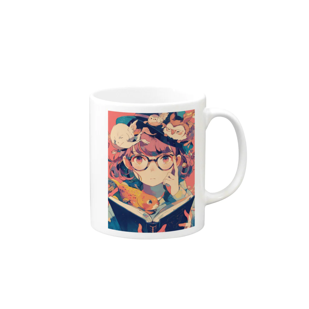 AQUAMETAVERSEの少女と読書週間　なでしこ1478 Mug :right side of the handle