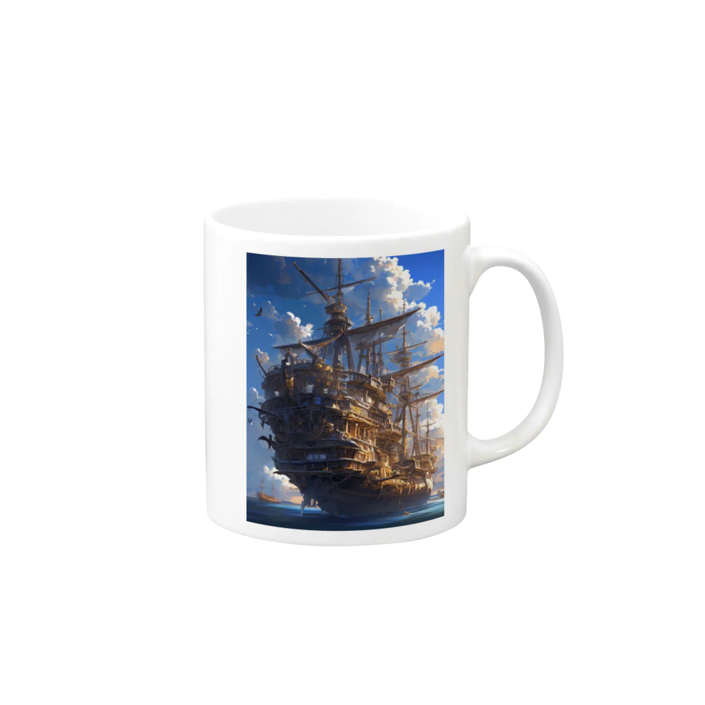 AQUAMETAVERSEの海賊船　なでしこ1478 マグカップの取っ手の右面