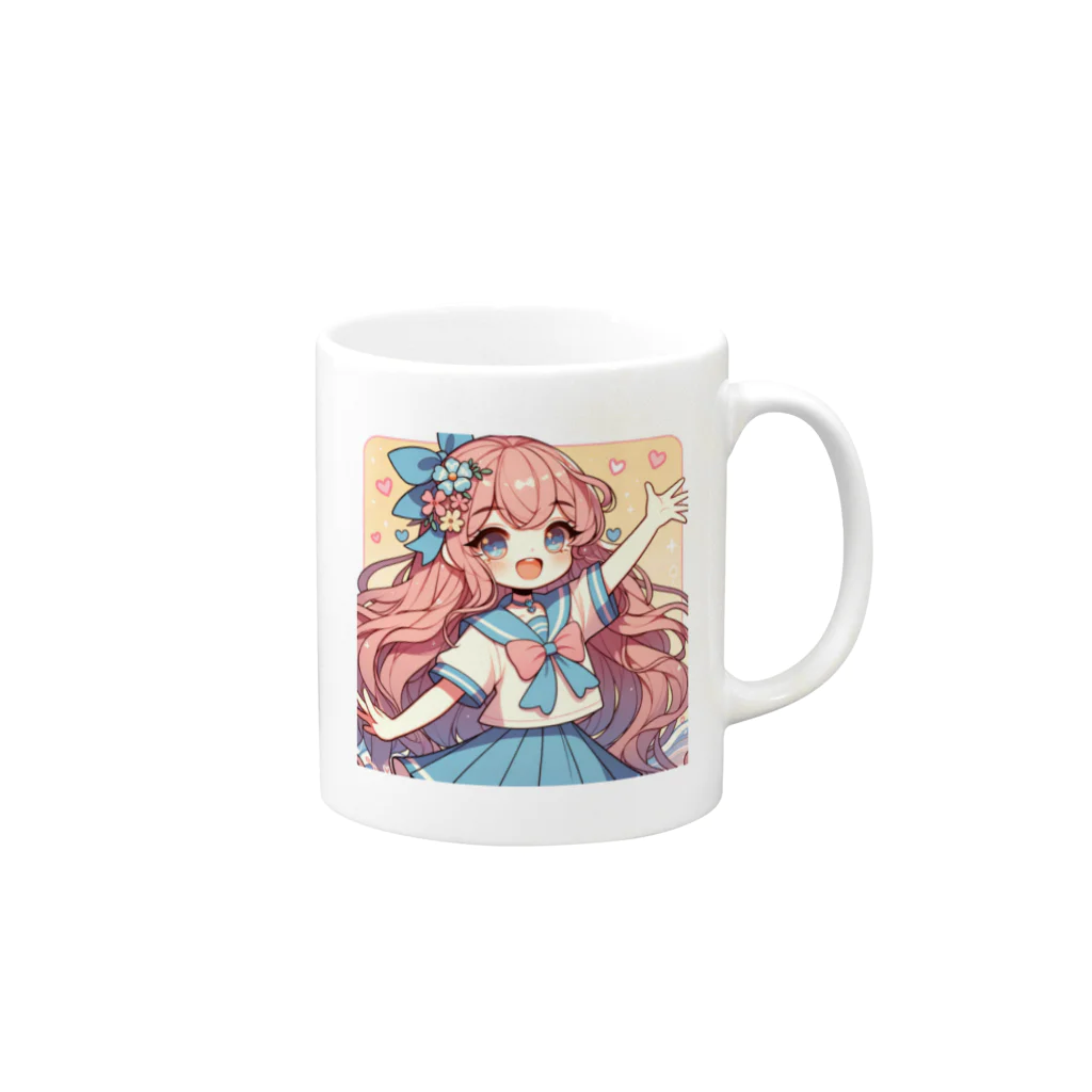 Ryo＠洋画大好きの人魚姫ちゃんのスクールライフ Mug :right side of the handle