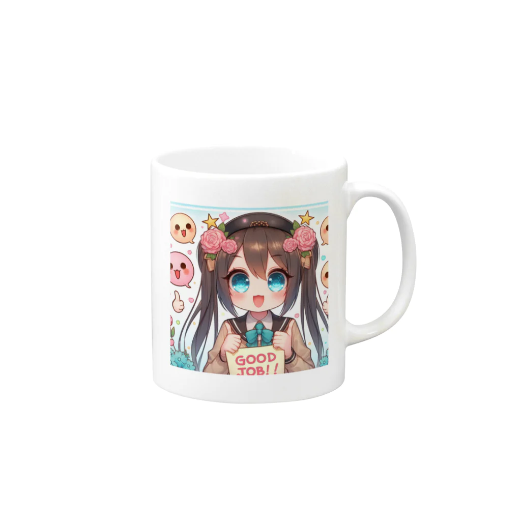 メアリーのキュートなキャラクターがグッジョブを完璧に表現♪ Mug :right side of the handle