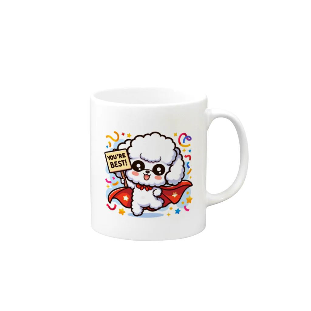 keikei5のトイプードルがシックなマントを着こなしている！ Mug :right side of the handle