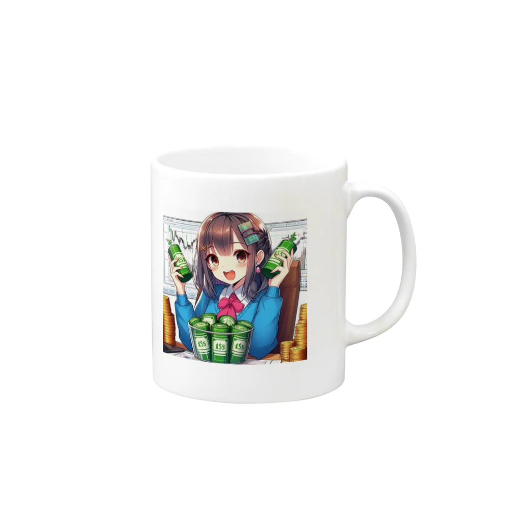 BURABOの魅力的な美少女がNISAで投資 Mug :right side of the handle