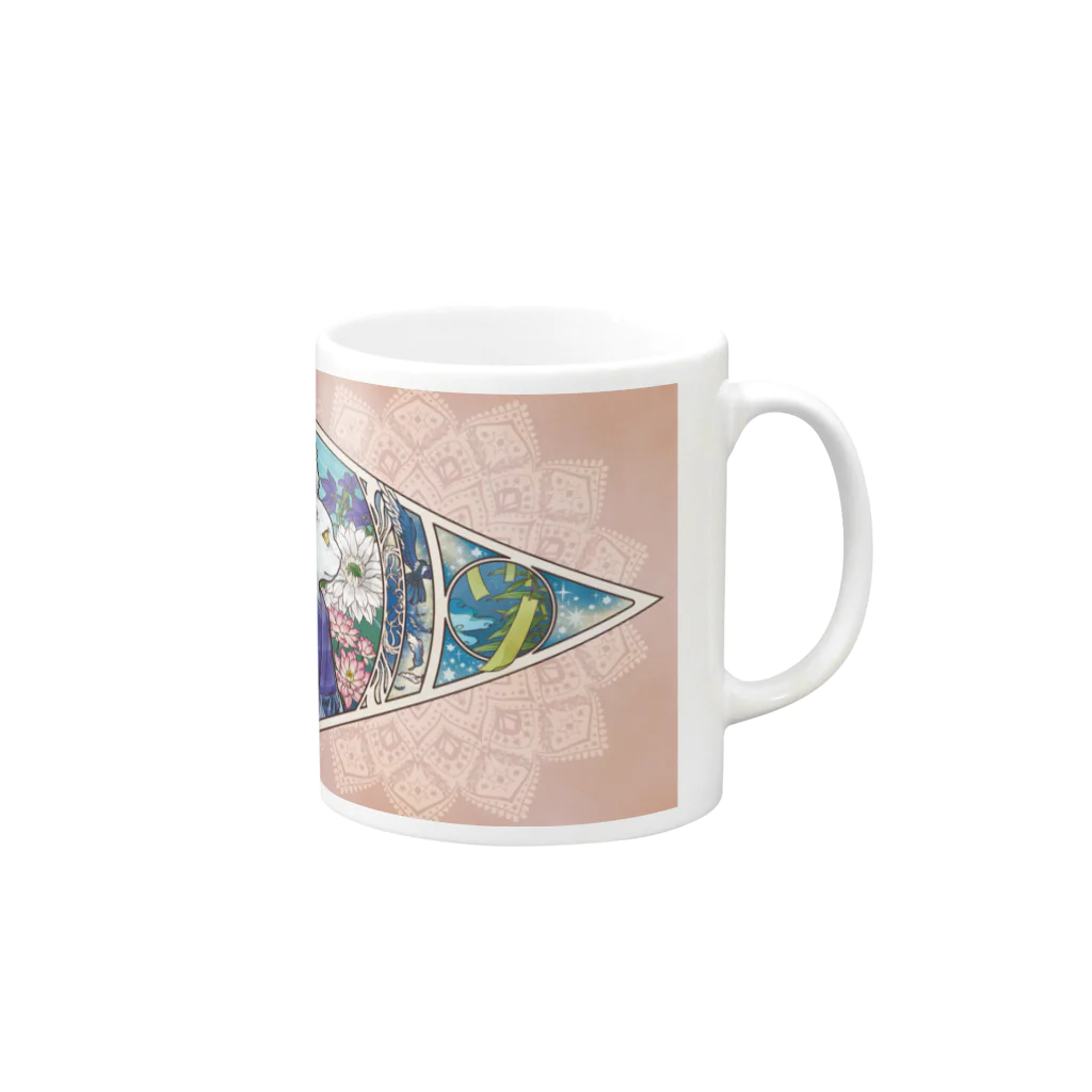 アンゴラ浜崎の七夕猫 Mug :right side of the handle