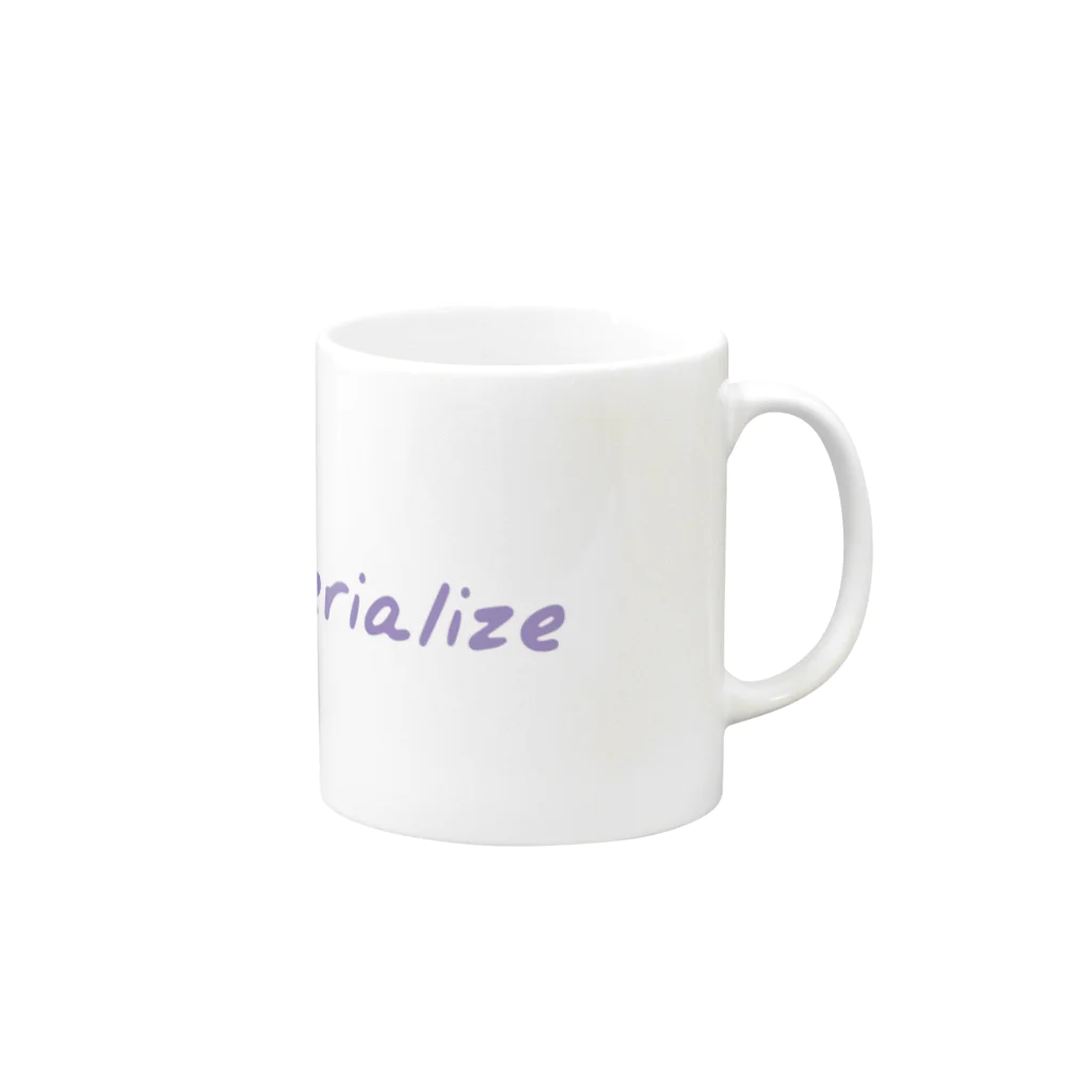 materialize.jpのマグカップ（Cold Purple×White） Mug :right side of the handle
