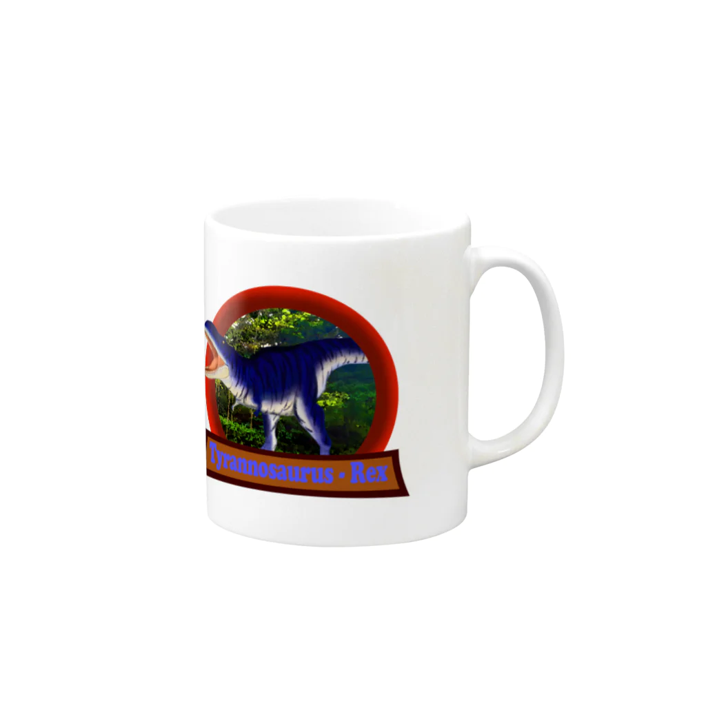 LABOR_STACIOの恐竜マークシリーズ　ティラノサウルス Mug :right side of the handle