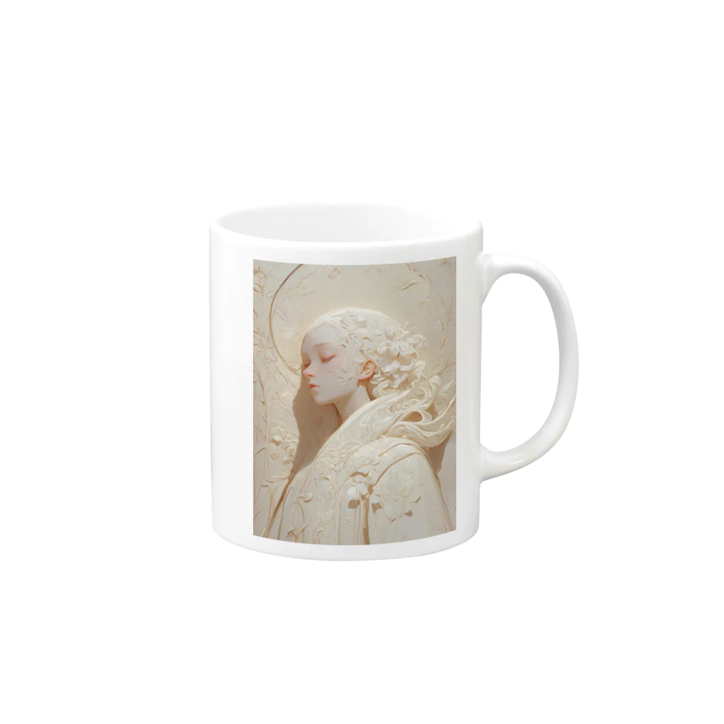 AQUAMETAVERSEの美しい女性の彫刻　　なでしこ1478 Mug :right side of the handle