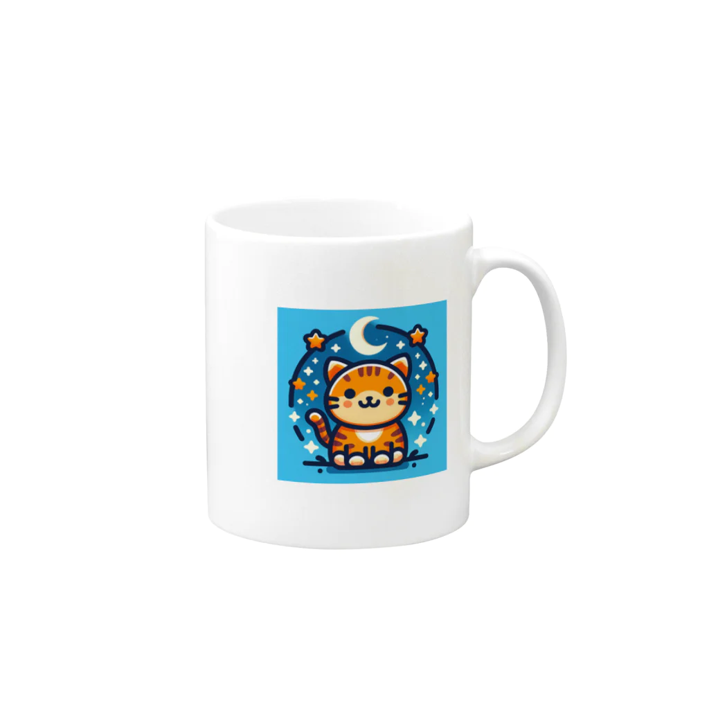 チャト猫の幸せになりたいチャト猫グッズ Mug :right side of the handle