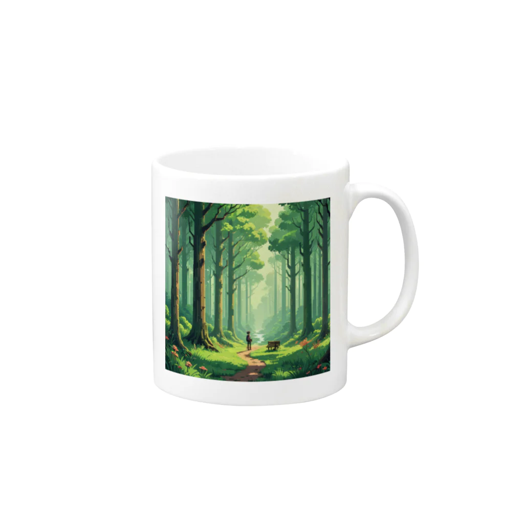 tentetenの高い木と森と人 Mug :right side of the handle