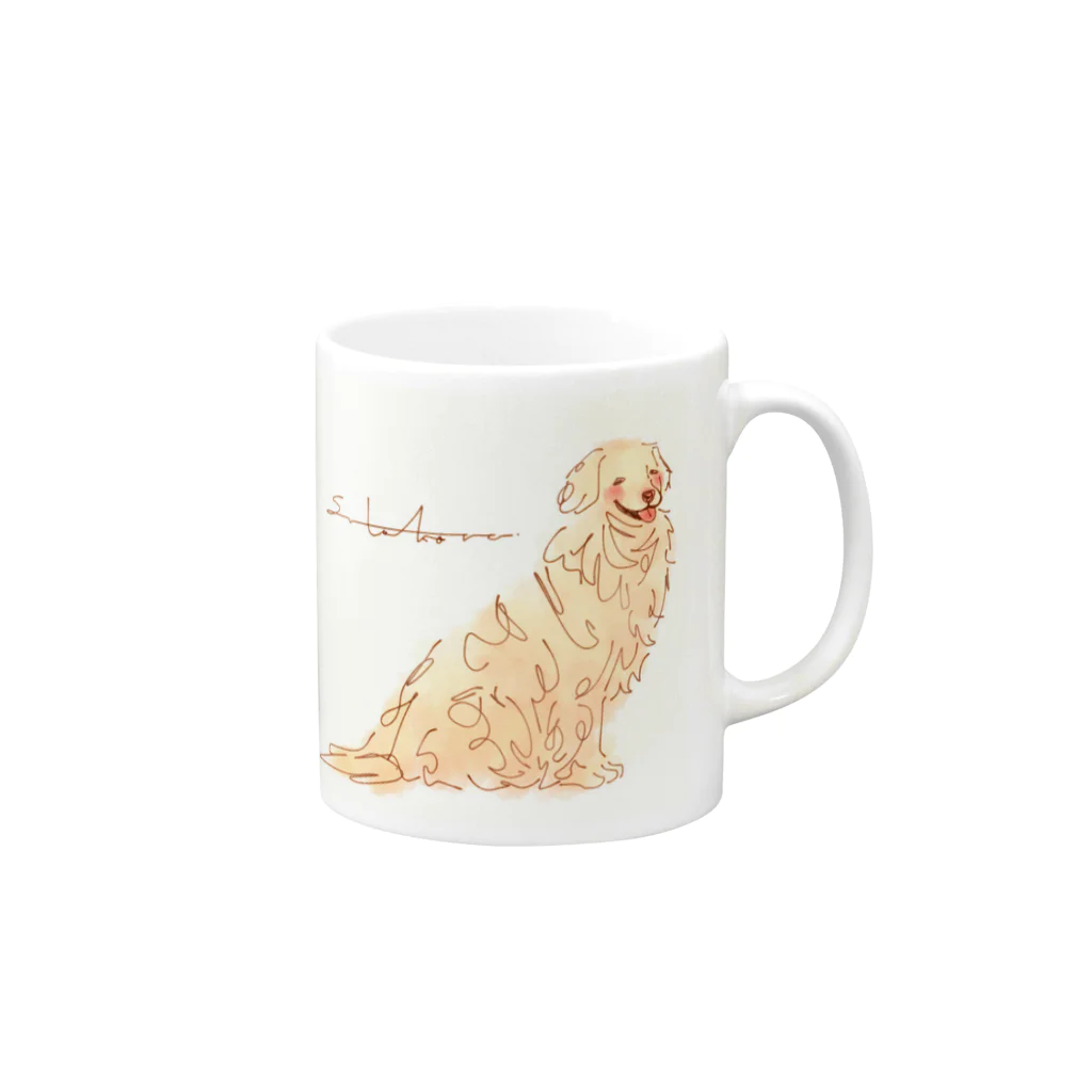 スタコラ@きょうもすたこらの犬シリーズ：ゴールデン Mug :right side of the handle