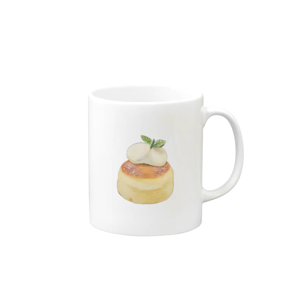 soramukiのスフレパンケーキ Mug :right side of the handle