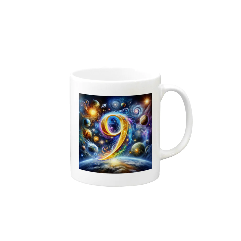 Super_Bluemoonの神秘的な数字 No.9🎵 Mug :right side of the handle