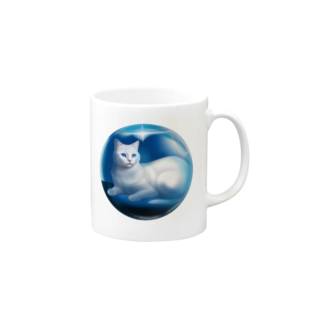 Sacret Animals in your headのSecret CAT in your head 聖なる猫 Mug :right side of the handle