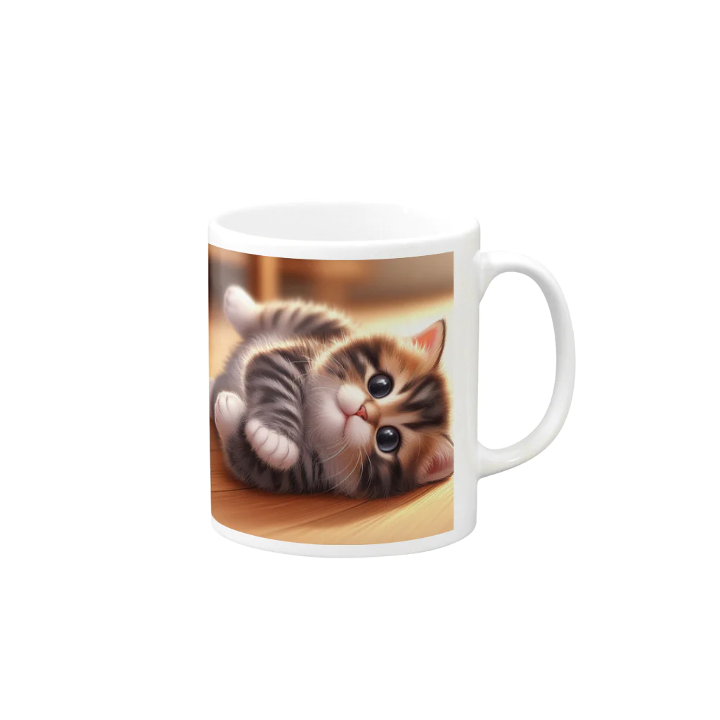 kangekiのころがりにゃんこ Mug :right side of the handle