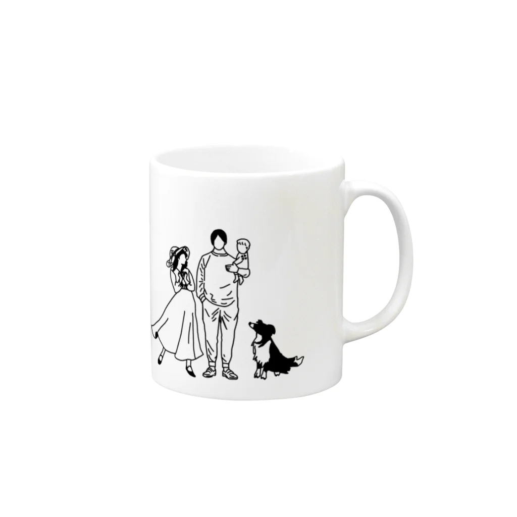 one minute shopの家族 Mug :right side of the handle