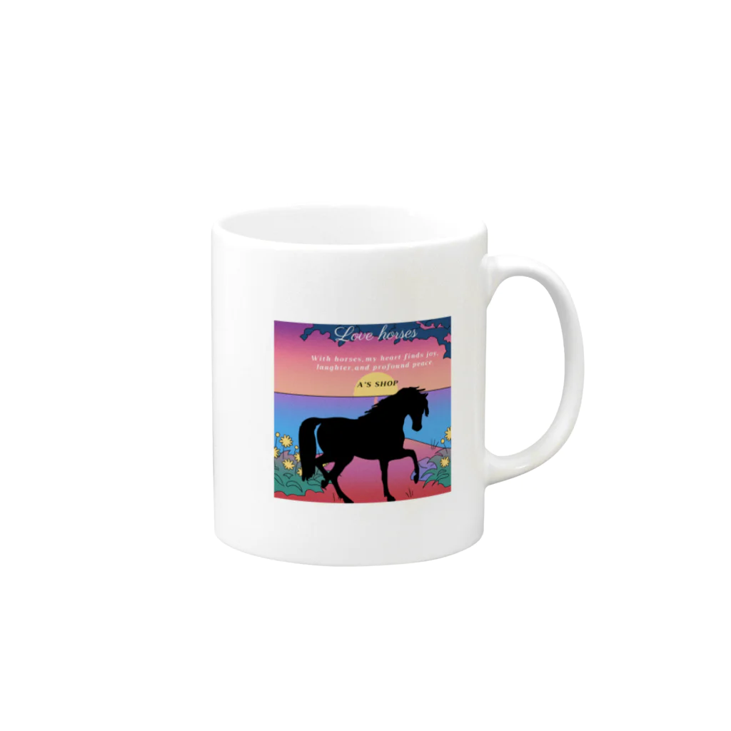 A'S  SHOPのJANETのSunset Mug :right side of the handle