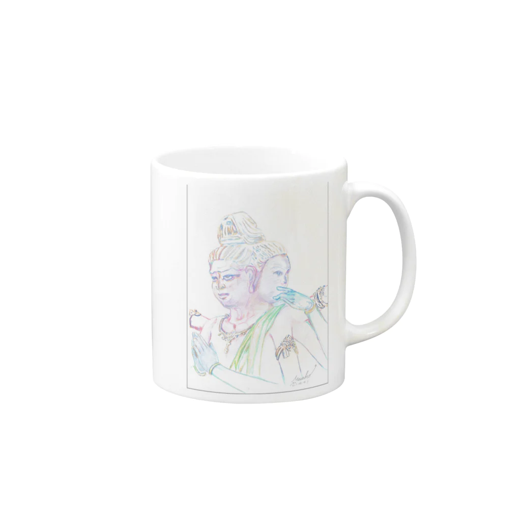 Daria tanakaの阿修羅デッサン Mug :right side of the handle