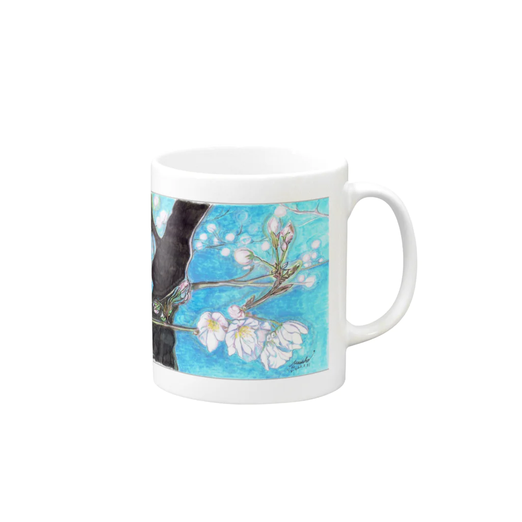 Daria tanakaの夜桜デッサン Mug :right side of the handle