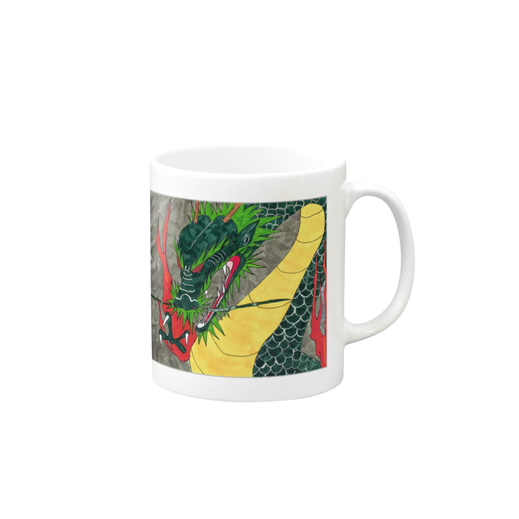 Daria tanakaの初めて描いた龍神 Mug :right side of the handle