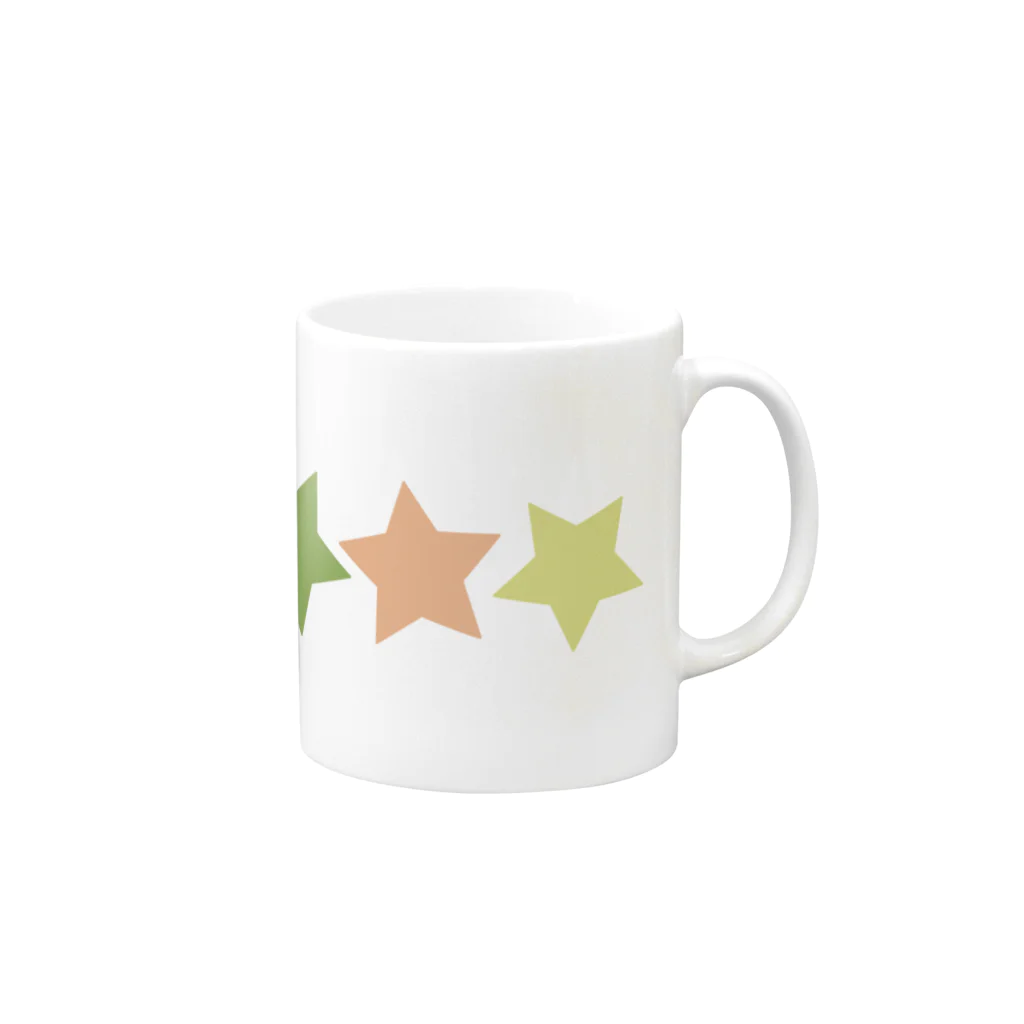 つきしょっぷのくすみカラーの星 Mug :right side of the handle