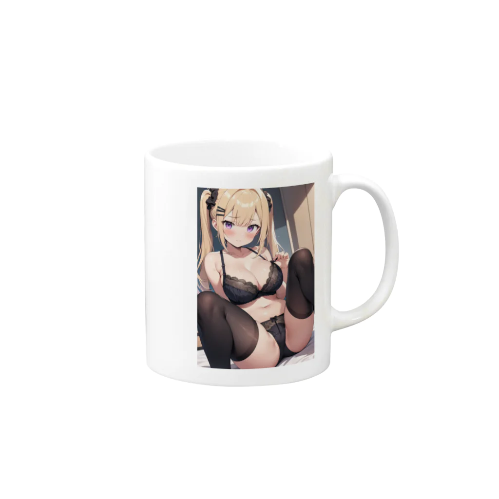 sion1010の美少女ランジェリーグッズ Mug :right side of the handle