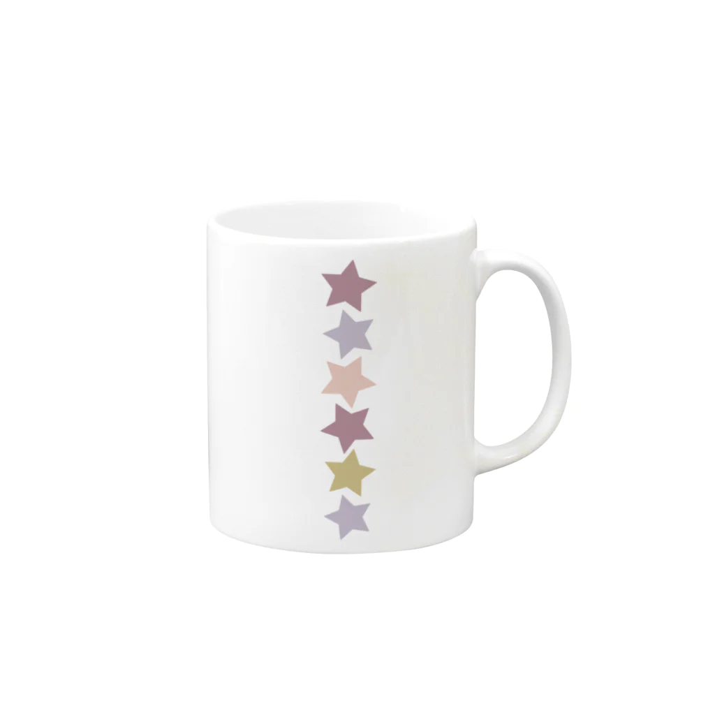 つきしょっぷのくすみカラーの星 Mug :right side of the handle