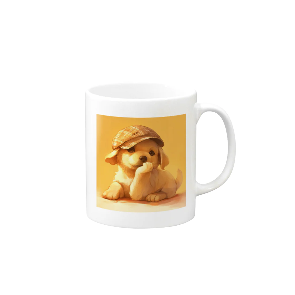 AQUAMETAVERSEの思索する子犬と暖かい日差し Marsa 106 Mug :right side of the handle