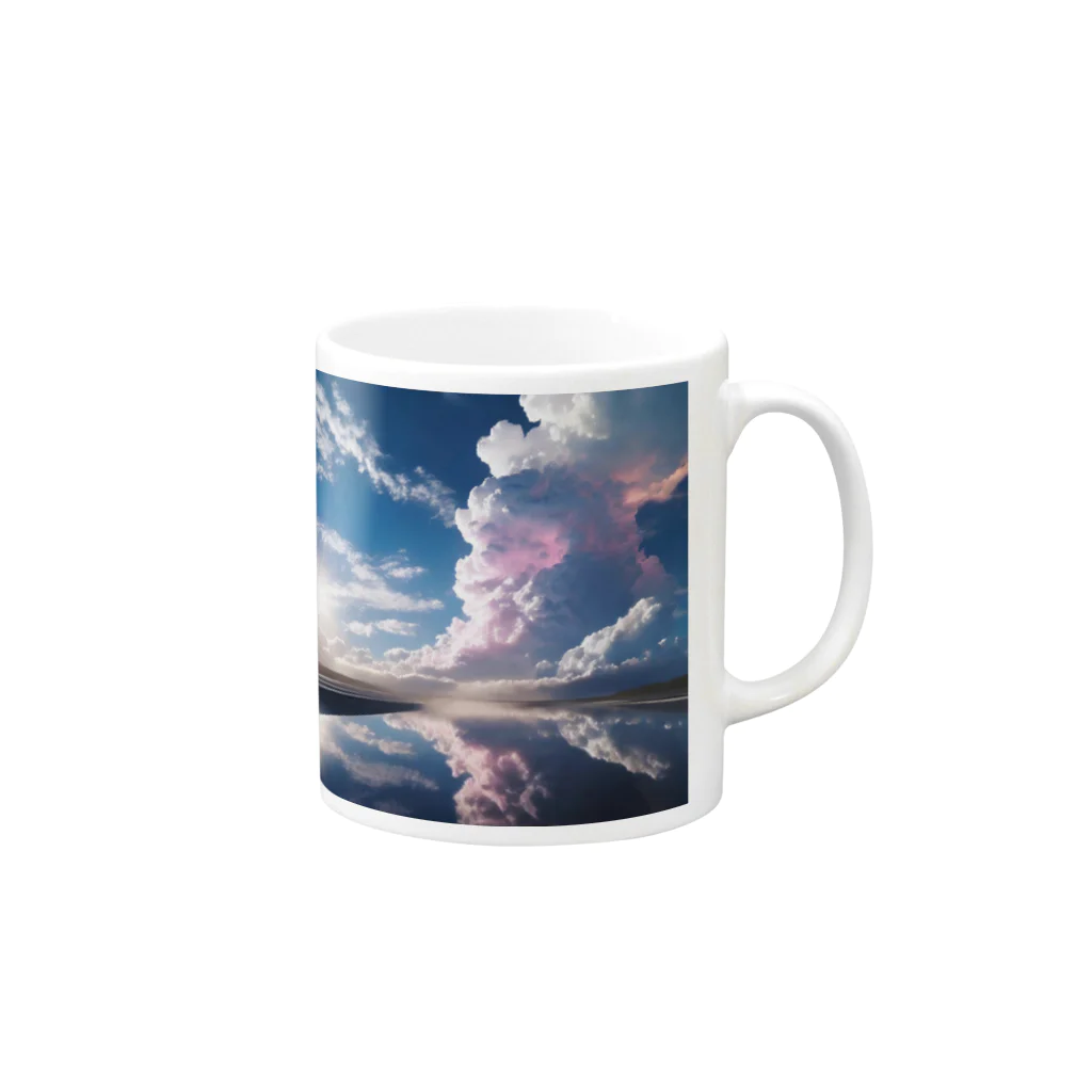 chan-takehaniの天空の鏡  Mug :right side of the handle