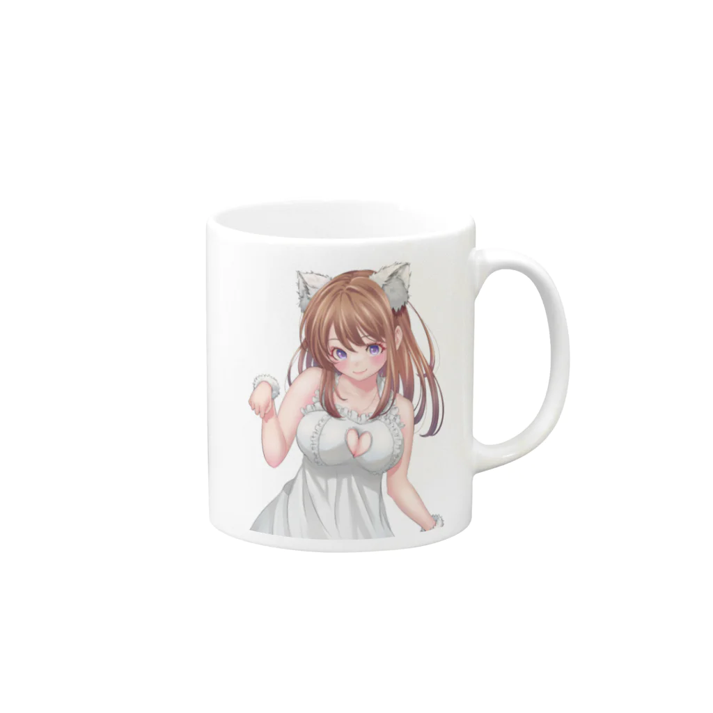 あむグッズのわんこあむ水玉マグカップ Mug :right side of the handle