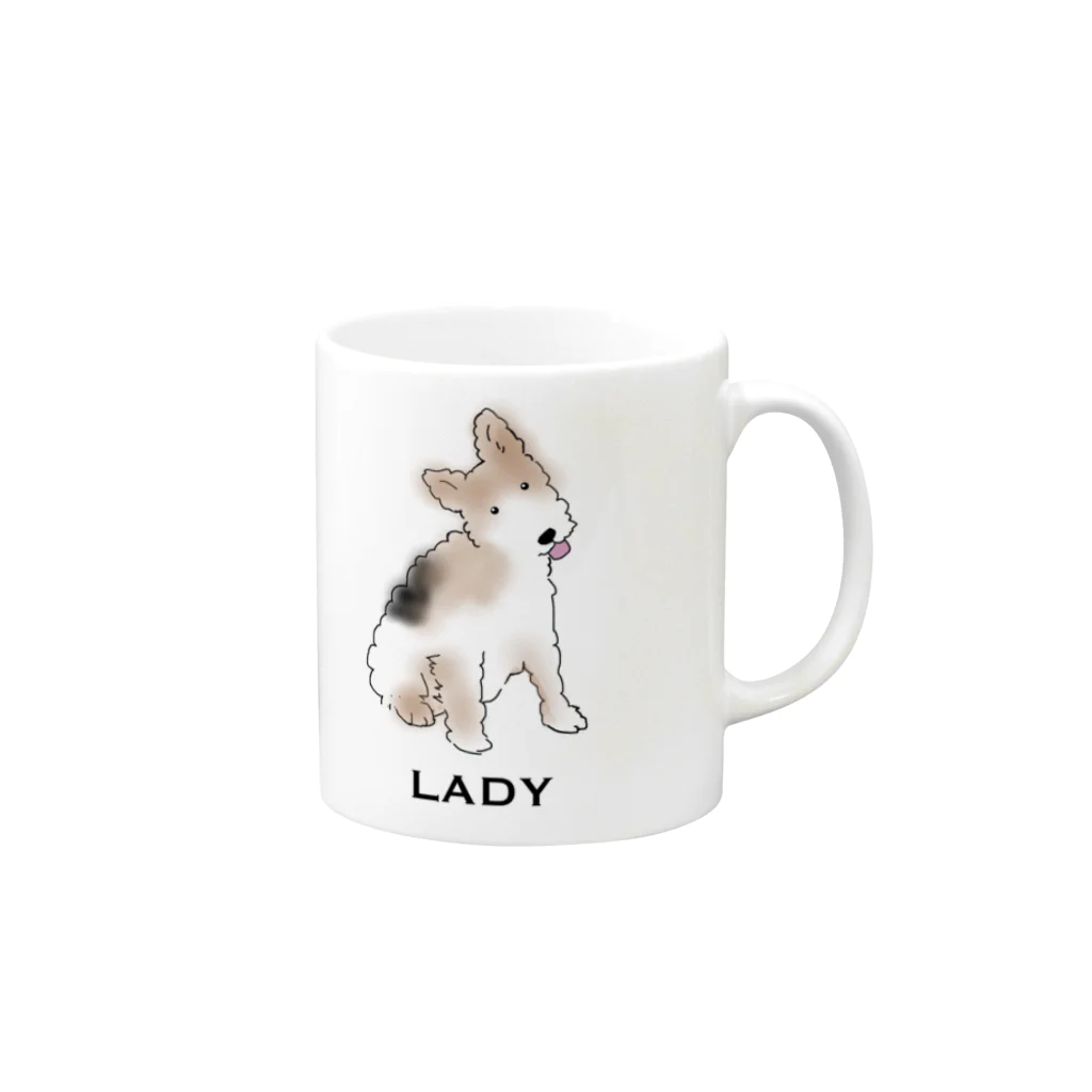 I Love Dog 0467のワイヤー・フォックス・テリア Mug :right side of the handle