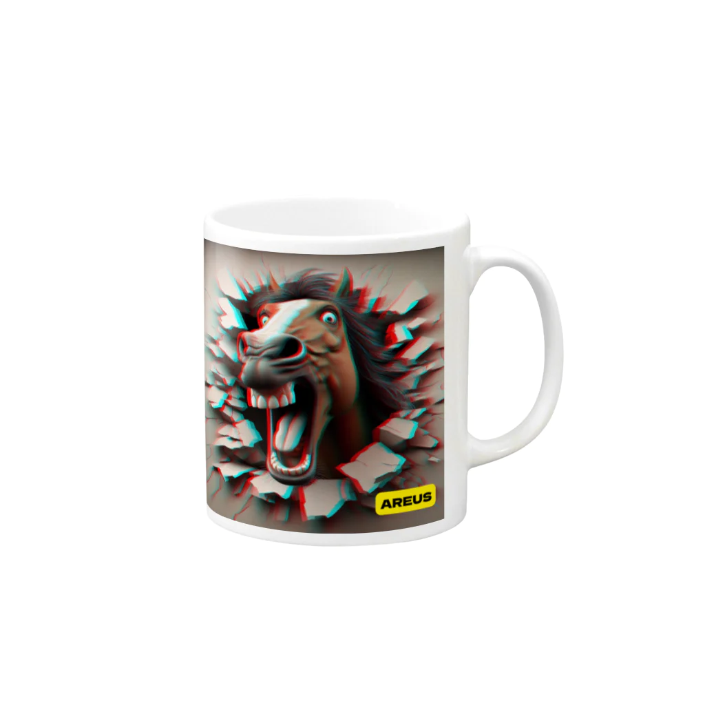 AREUSのAREUS×3D Horse Mug :right side of the handle