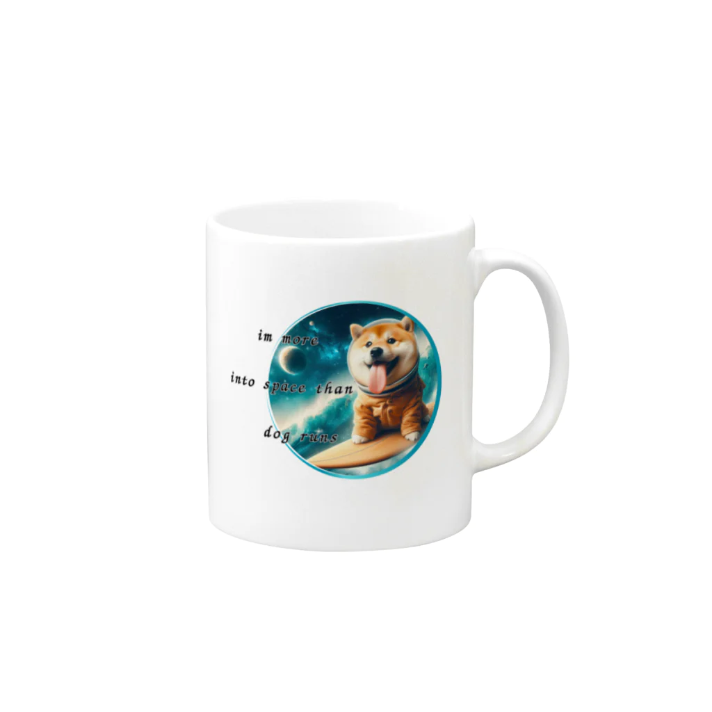 商店harrarの宇宙犬（犬海君） Mug :right side of the handle