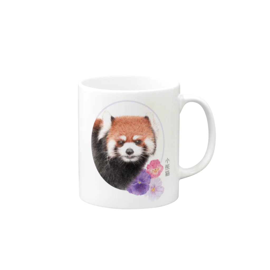 rokoの小熊猫（レッサーパンダ） Mug :right side of the handle