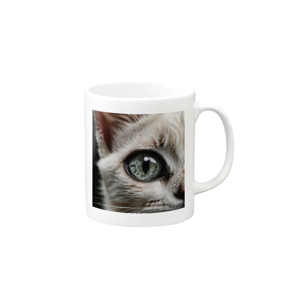 Suminekoのドアップ猫さん Mug :right side of the handle