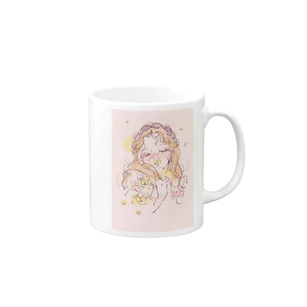 りんごあめの春のにおい🌸 Mug :right side of the handle