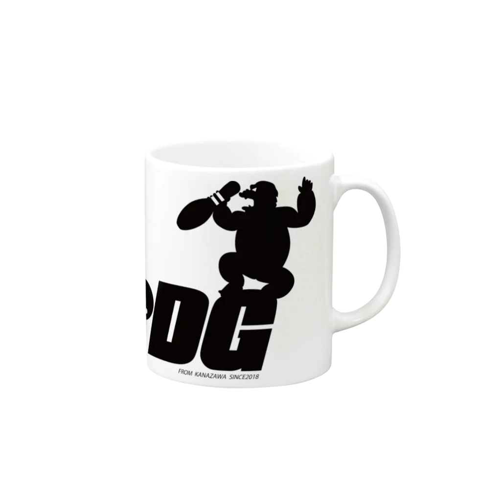 【ボウリング】プロショップDGのモノクロ プロショップDG Mug :right side of the handle