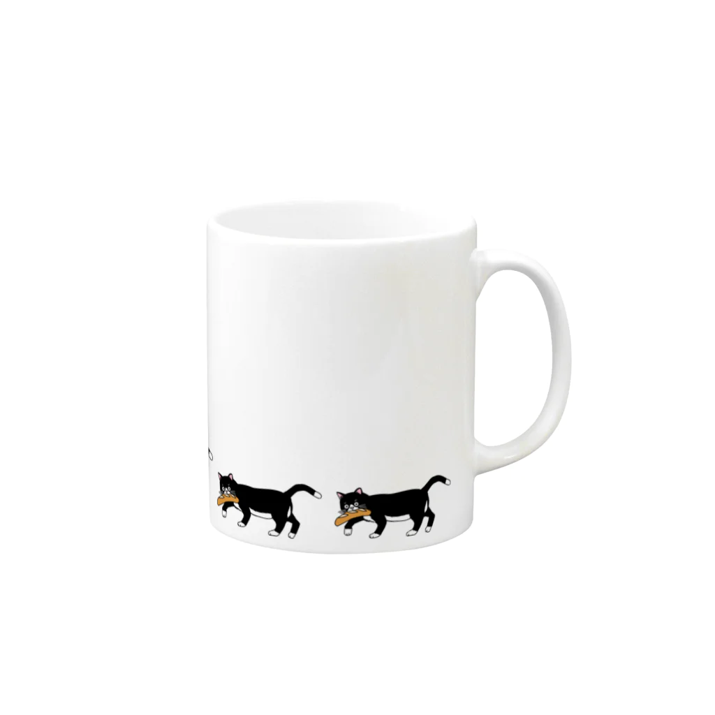 Paindepices（パンド・エピス）のパンド・エピス　ねこの行進 Mug :right side of the handle